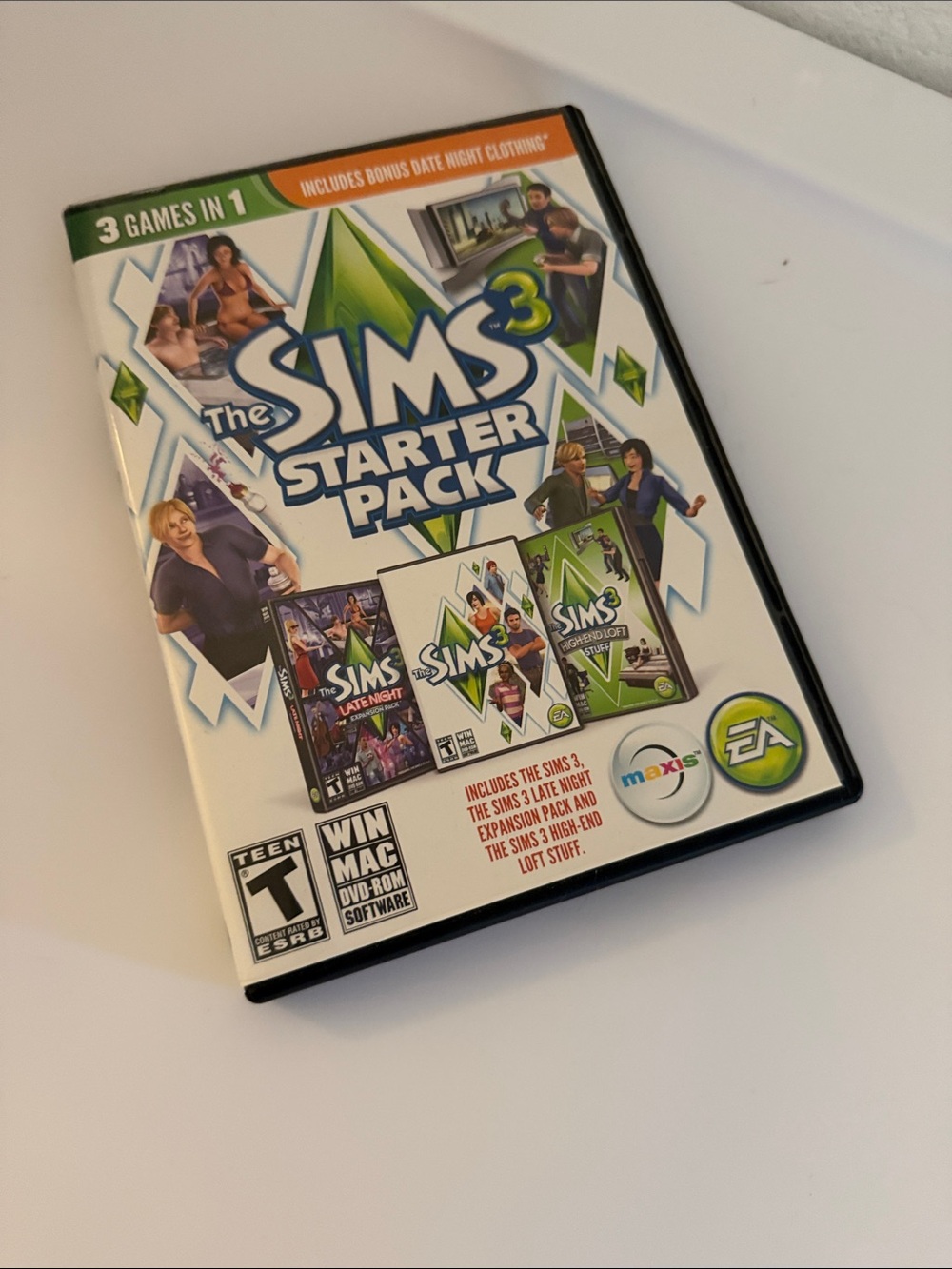 The Sims 3 & Expansion Lot EA Win PC Mac DVD Rom Set Starter Pack Late Night CIB